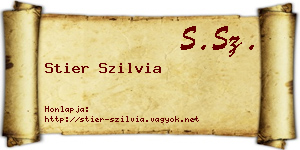 Stier Szilvia névjegykártya